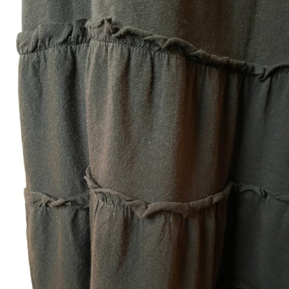 Hi Line Casual Black Tiered Loose Fit Flowy Dress / Cover Up Size Small - Picture 7 of 12